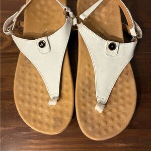 White Sandals with Tan Soles